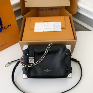 「#3348」Louis Vuitton New SIDE TRUNK full leather medium size handbag  M11350  Size：21*14*6cm