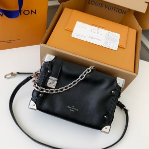 「#3348」Louis Vuitton New SIDE TRUNK full leather medium size handbag  M11350  Size：21*14*6cm