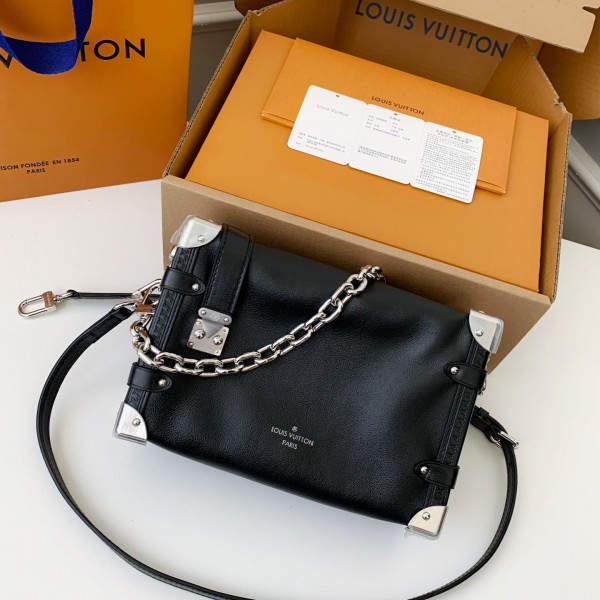 Louis Vuitton New SIDE TRUNK full leather medium size handbag  M11350  Size：21*14*6cm
