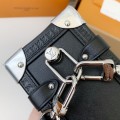 「#3348」Louis Vuitton New SIDE TRUNK full leather medium size handbag  M11350  Size：21*14*6cm