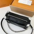 「#3348」Louis Vuitton New SIDE TRUNK full leather medium size handbag  M11350  Size：21*14*6cm