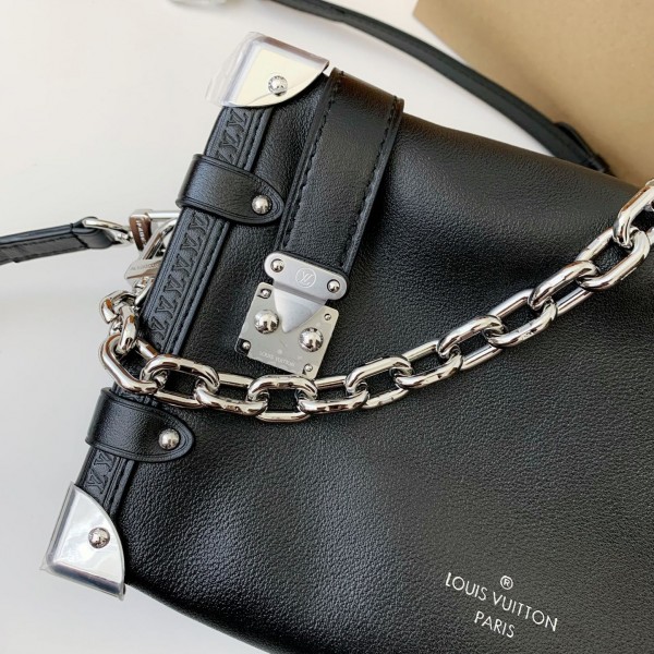 Louis Vuitton New SIDE TRUNK full leather medium size handbag  M11350  Size：21*14*6cm
