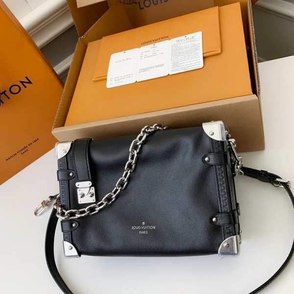 Louis Vuitton New SIDE TRUNK full leather medium size handbag  M11350  Size：21*14*6cm