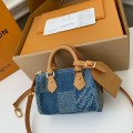 「#3350」Louis Vuitton The new SPEEDY 18bandouli ère tannin denim handbag  N40682  Size：18*12*10cm