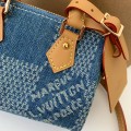 「#3350」Louis Vuitton The new SPEEDY 18bandouli ère tannin denim handbag  N40682  Size：18*12*10cm