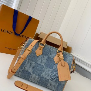 「#3351」Louis Vuitton The new SPEEDY 25bandouli ère tannin denim handbag  N40700  Size：25*15*15cm
