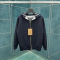 「#3374」4ss Reversible Classic Hooded Zipper Cardigan