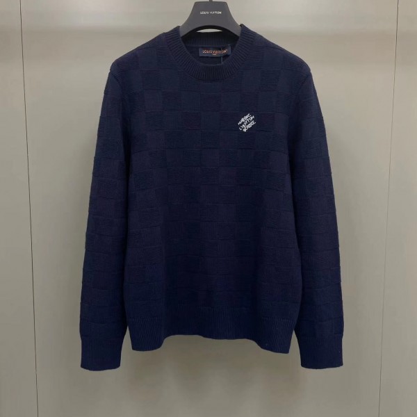Louis Vuitton Beaded Checkerboard Crew Neck Sweater
