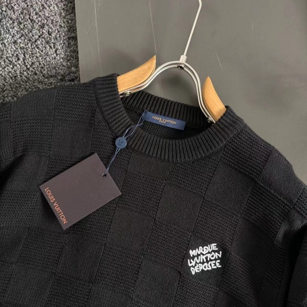 Louis Vuitton Beaded Checkerboard Crew Neck Sweater