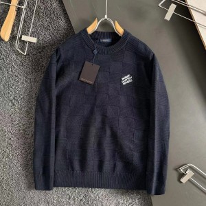 「#3377」Louis Vuitton Beaded Checkerboard Crew Neck Sweater