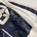 「#3426」Louis Vuitton floral lettering lambskin baseball jacket