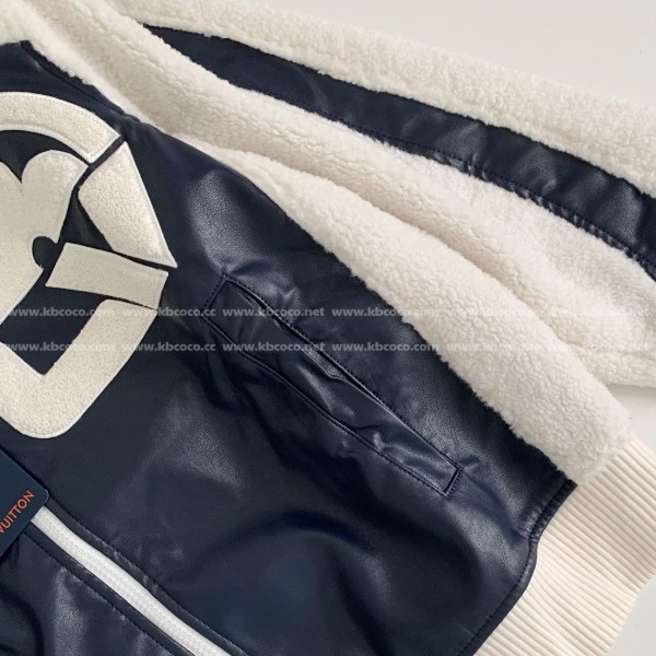Louis Vuitton floral lettering lambskin baseball jacket