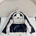 「#3426」Louis Vuitton floral lettering lambskin baseball jacket