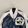 「#3426」Louis Vuitton floral lettering lambskin baseball jacket