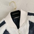 「#3426」Louis Vuitton floral lettering lambskin baseball jacket