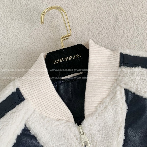 Louis Vuitton floral lettering lambskin baseball jacket