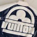「#3426」Louis Vuitton floral lettering lambskin baseball jacket