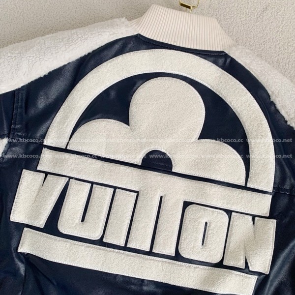 Louis Vuitton floral lettering lambskin baseball jacket