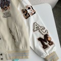 「#3484」OFF-WHITE xAc Milan FW22 Collaborative Colorblock Baseball Jacket