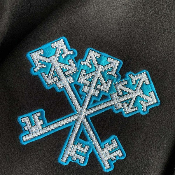 OFF-WHITE xAc Milan FW22 Collaborative Colorblock Baseball Jacket