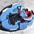「#3492」Jordan Air Jordan 4 retro collaboration ice blue wear-resistant non-slip mid-top