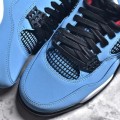 「#3492」Jordan Air Jordan 4 retro collaboration ice blue wear-resistant non-slip mid-top