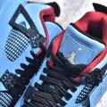 「#3492」Jordan Air Jordan 4 retro collaboration ice blue wear-resistant non-slip mid-top