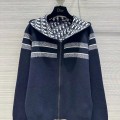 「#3496」Dior all-over jacquard reversible wool zip-up hoodie