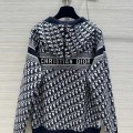 「#3496」Dior all-over jacquard reversible wool zip-up hoodie