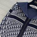 「#3496」Dior all-over jacquard reversible wool zip-up hoodie