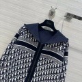 「#3496」Dior all-over jacquard reversible wool zip-up hoodie