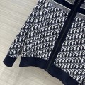 「#3496」Dior all-over jacquard reversible wool zip-up hoodie