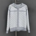 「#3498」Dior all-over jacquard reversible wool zip-up hoodie