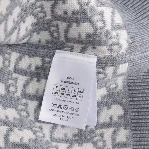 Dior all-over jacquard reversible wool zip-up hoodie