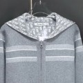 「#3498」Dior all-over jacquard reversible wool zip-up hoodie