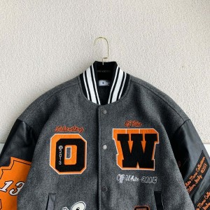 「#3501」OFF-WHITE  FW21  Alphabet pattern Baseball uniform