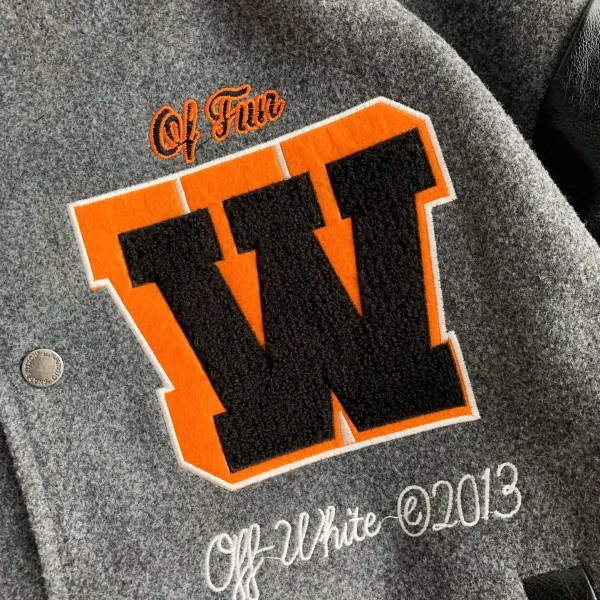 OFF-WHITE  FW21  Alphabet pattern Baseball uniform