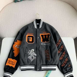 「#3501」OFF-WHITE  FW21  Alphabet pattern Baseball uniform