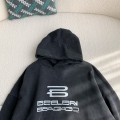 「#3537」Balenciaga logo print sports hooded sweatshirt
