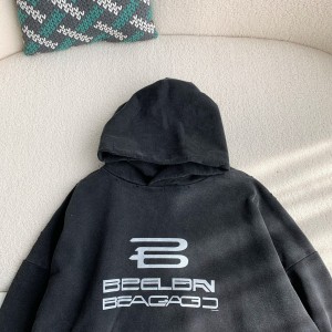 「#3537」Balenciaga logo print sports hooded sweatshirt