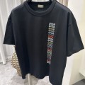 「#3542」Dior24ss rainbow letter round neck short sleeve