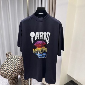 「#3543」Balenciaga 24ss sunset coconut tree tower short sleeve