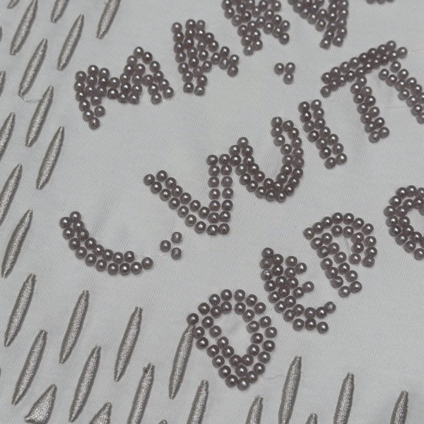 Louis Vuitton 24ss pearl lettering embroidered round neck T-shirt