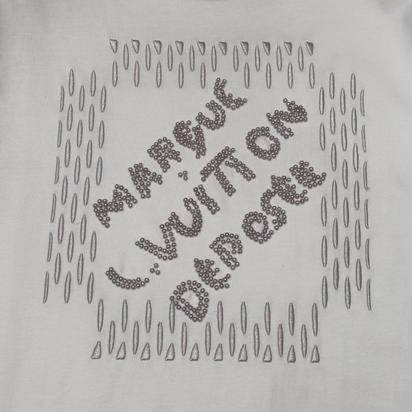 Louis Vuitton 24ss pearl lettering embroidered round neck T-shirt