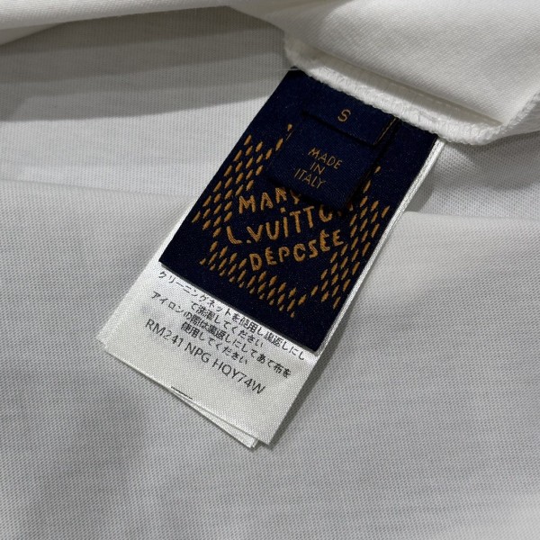 Louis Vuitton 24ss pearl lettering embroidered round neck T-shirt