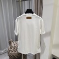「#3544」Louis Vuitton 24ss pearl lettering embroidered round neck T-shirt