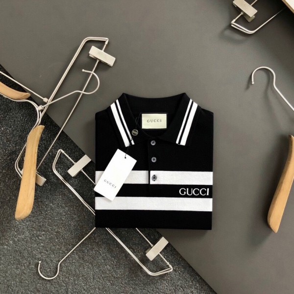 Gucci 24 fall and winter new black and white stripes t-shirt
