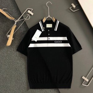 「#3571」Gucci 24 fall and winter new black and white stripes t-shirt