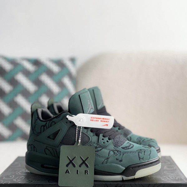 「#3573」Jordan Air Jordan 4 retro kaws suede lightweight wear-resistant non-slip mid-top
