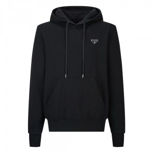 「#3594」PRADA leather label fleece hoodie